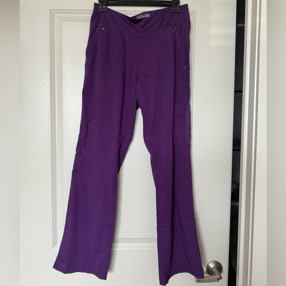 Healing Hands Purple Straight Leg Scrub Pants